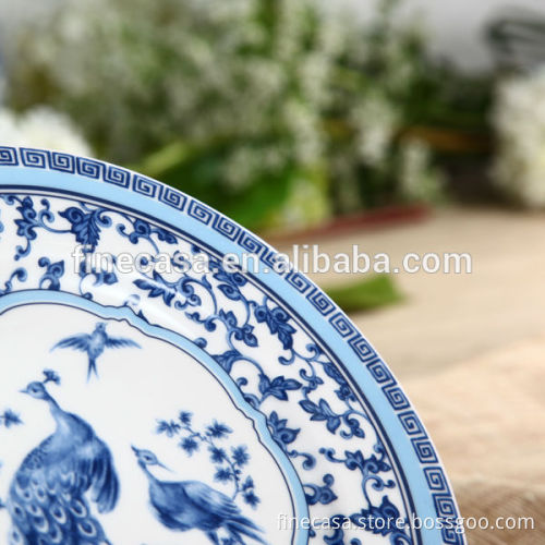 7.5 Inches Elegant Fine New Bone China Blue and White Plate of Blue in China